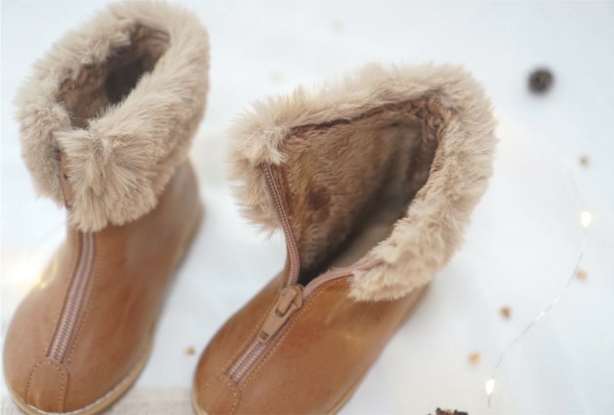 Leather fleece boots