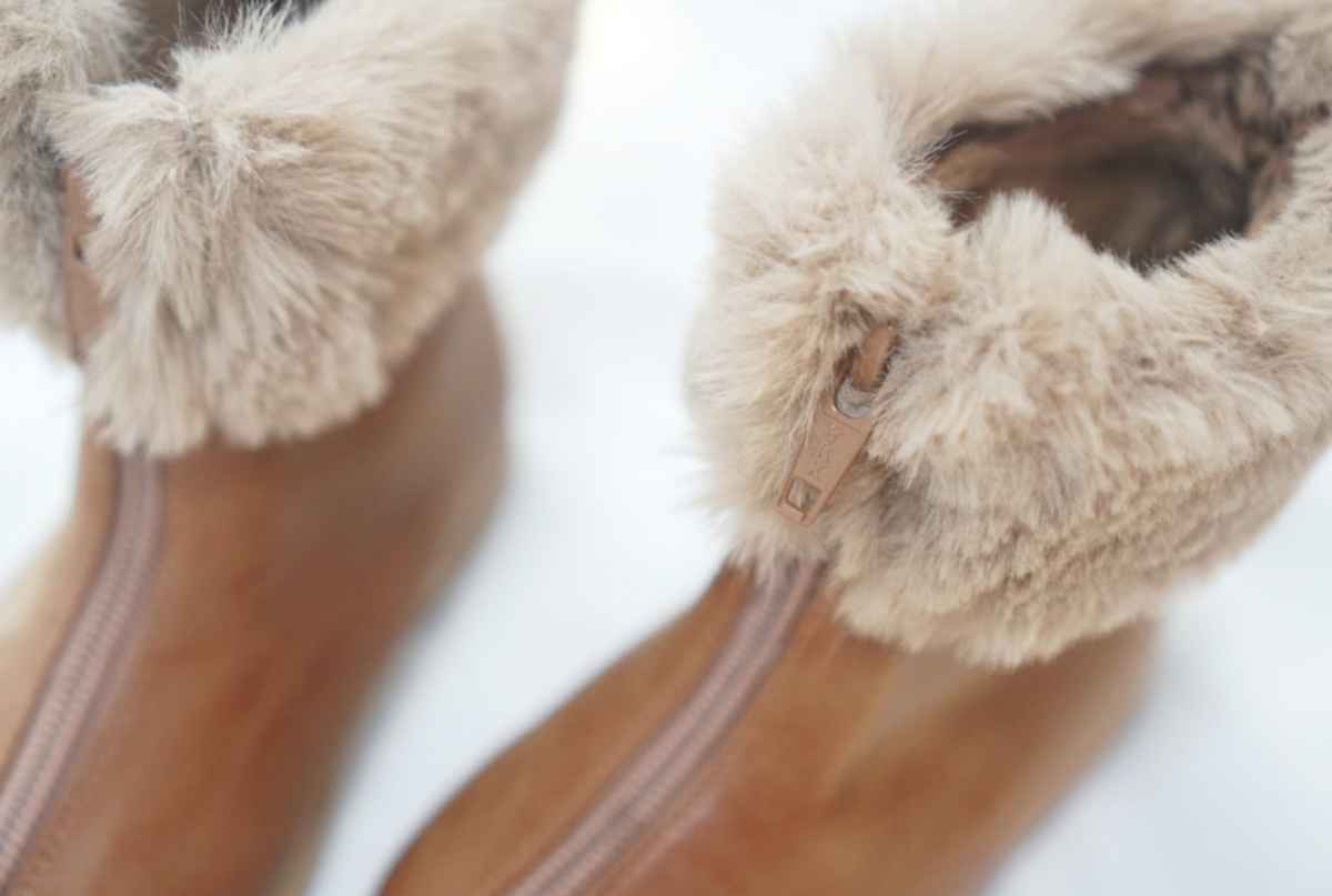 Leather fleece boots