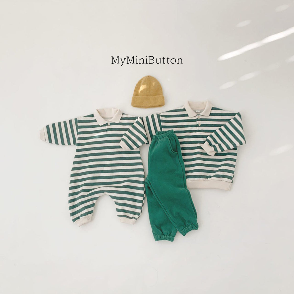 Striped collar jumpsuit