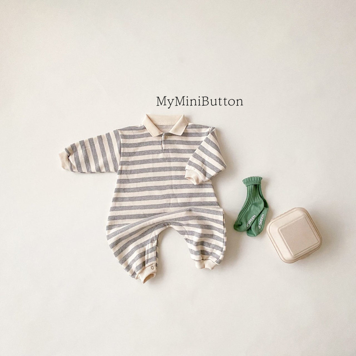 Striped collar jumpsuit