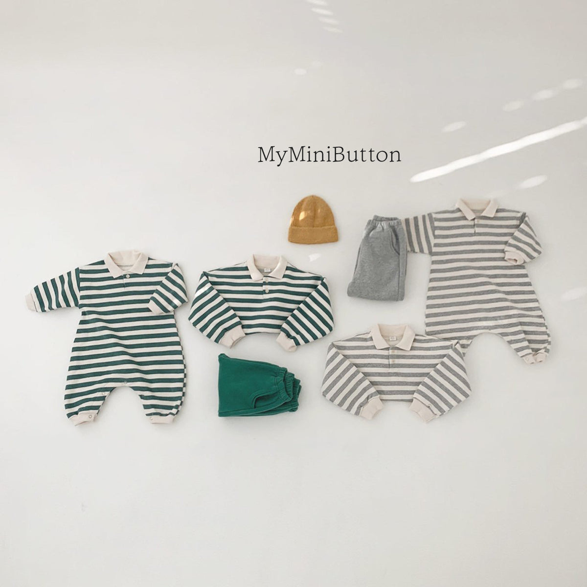 Striped collar jumpsuit