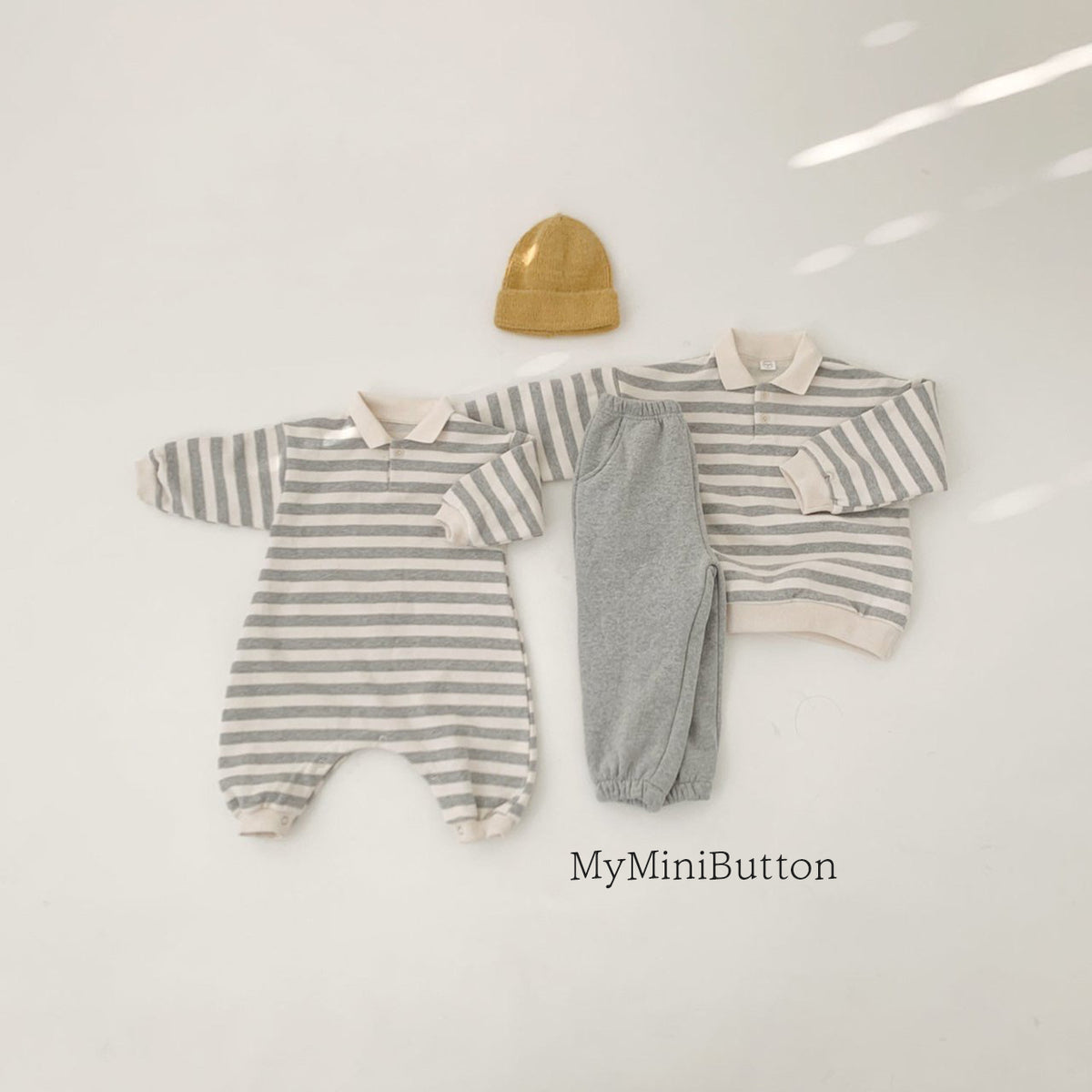 Striped collar jumpsuit