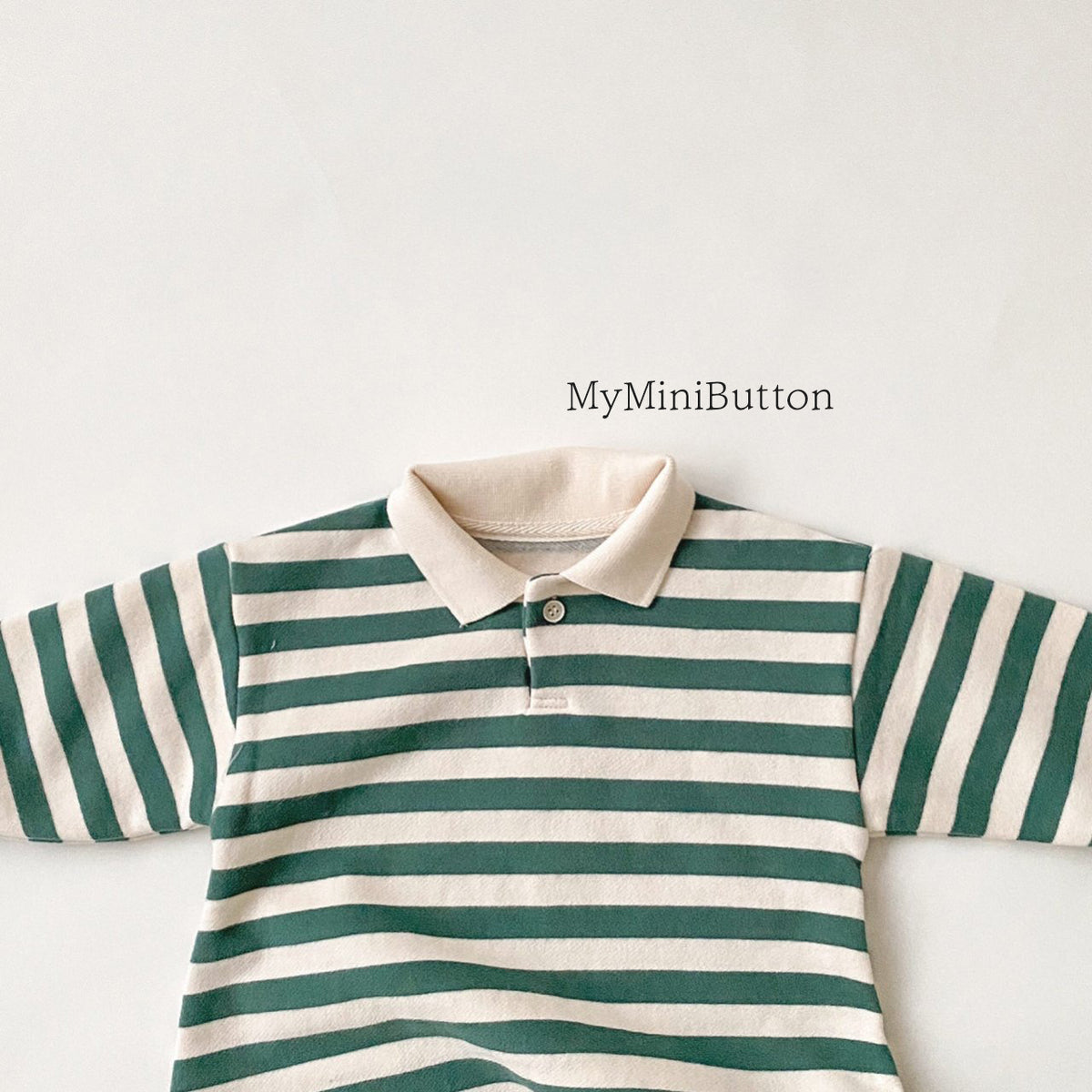 Striped collar top & trouser set