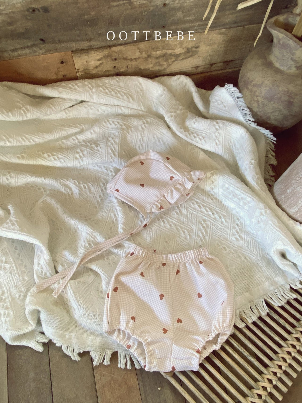Heart Bloomer & Bonnet set