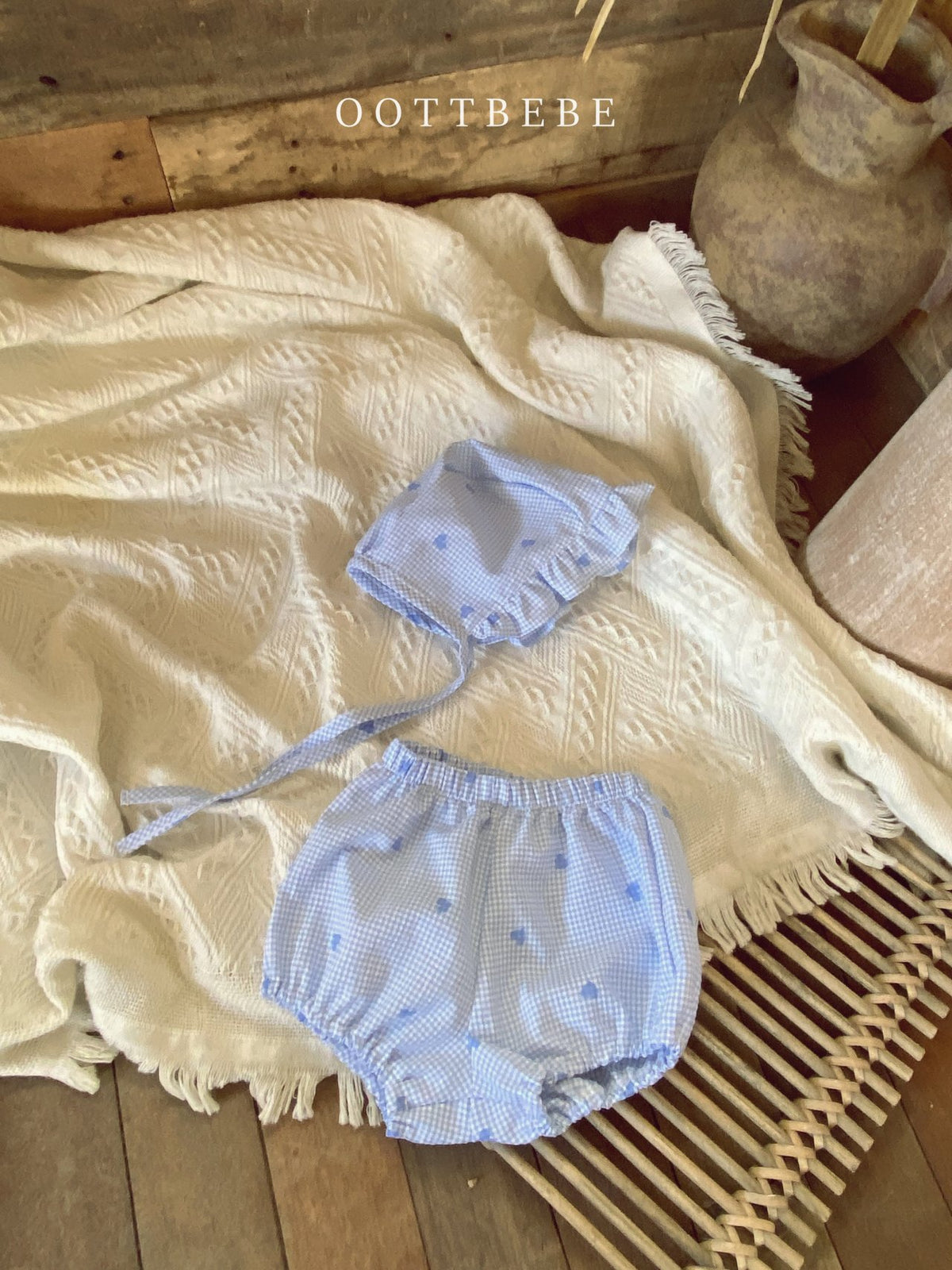 Heart Bloomer & Bonnet set