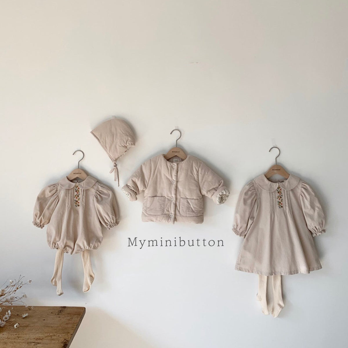 Pin-tuck flower suit