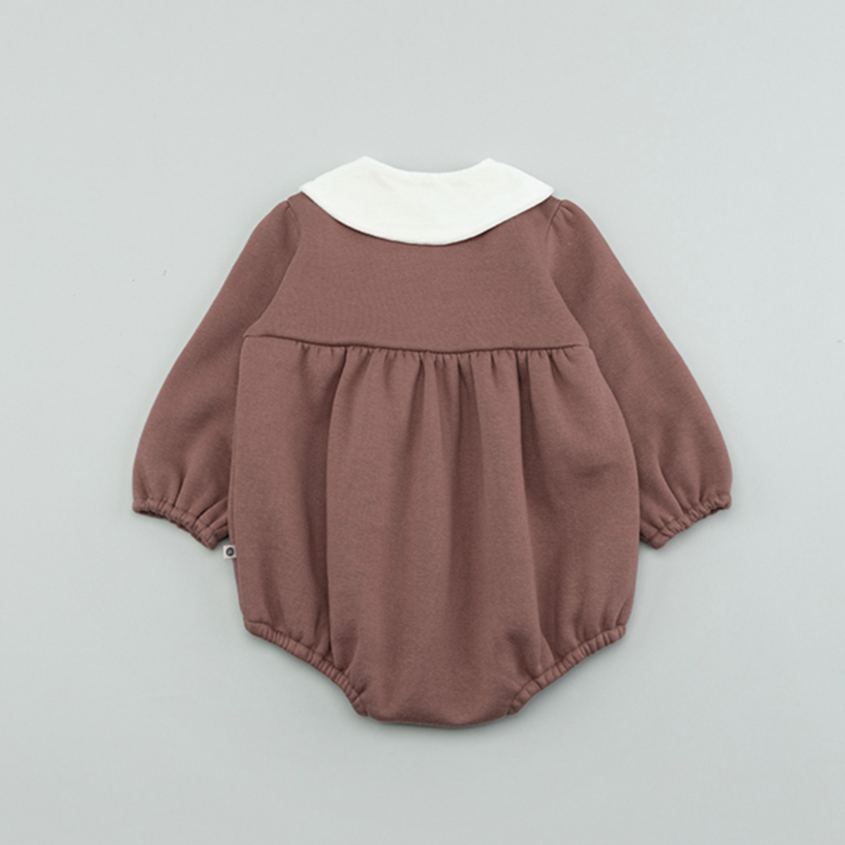 Flower stitched collar romper