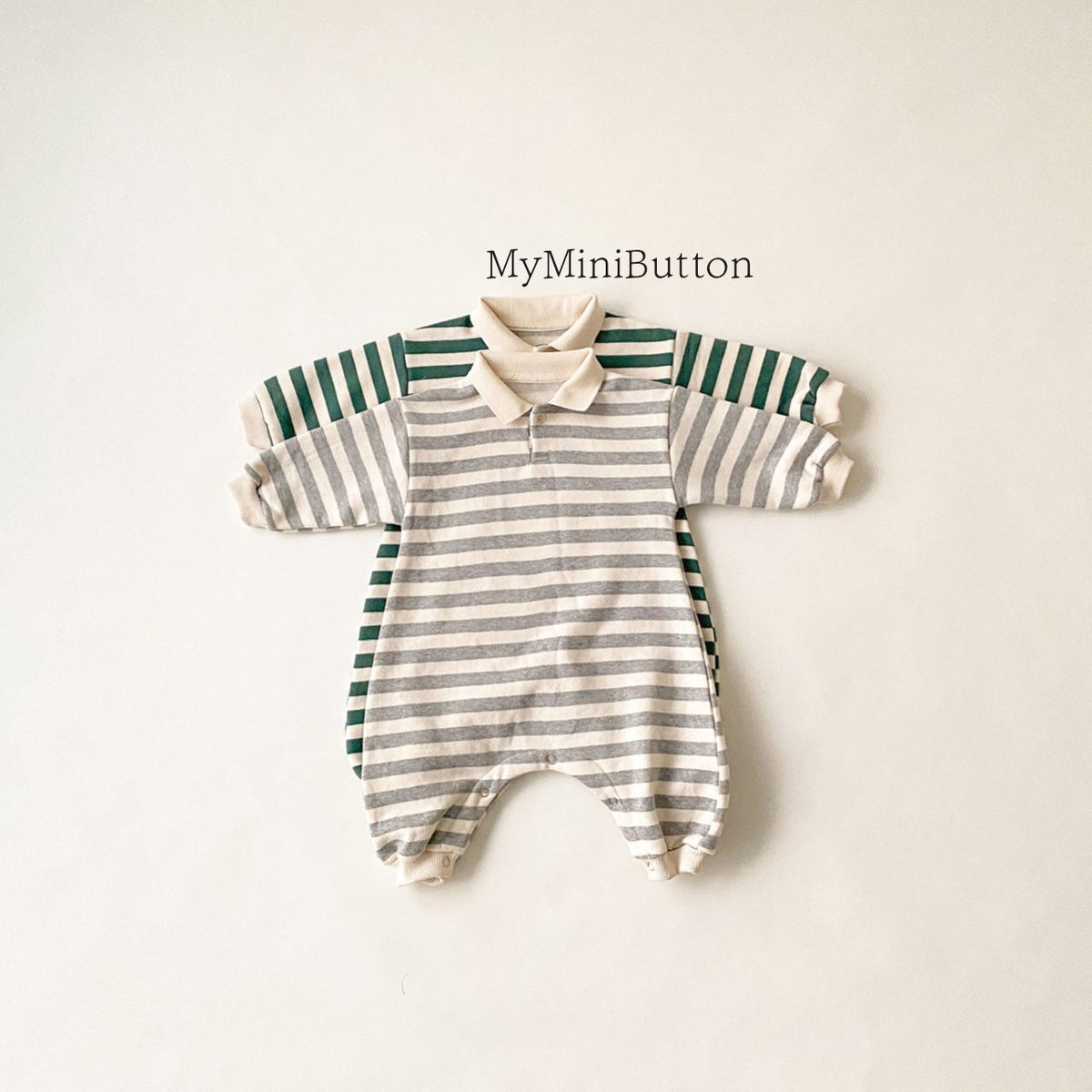 Striped collar jumpsuit