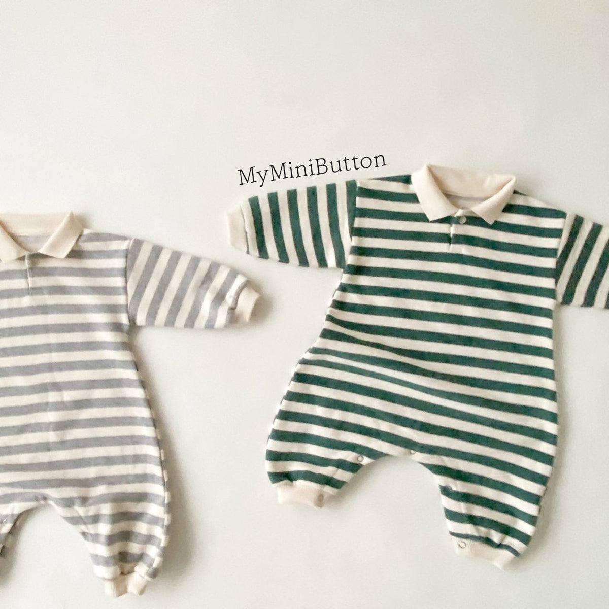 Striped collar jumpsuit