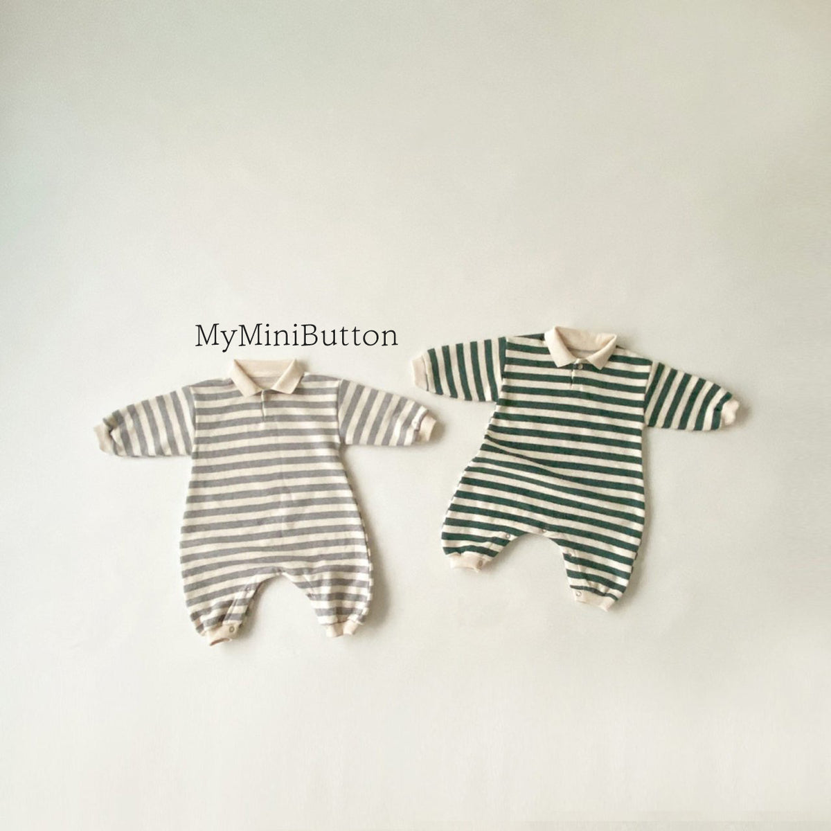 Striped collar jumpsuit