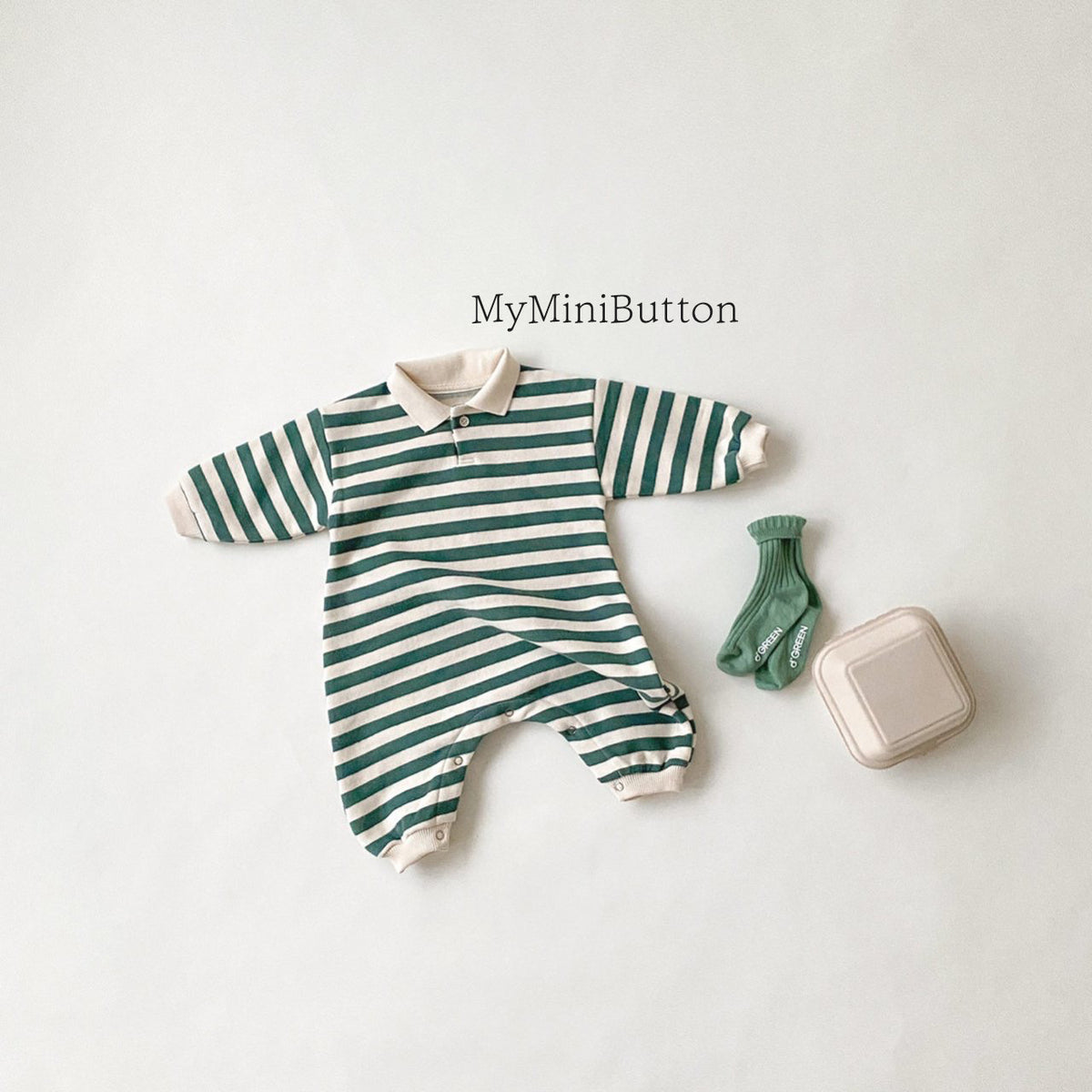 Striped collar jumpsuit