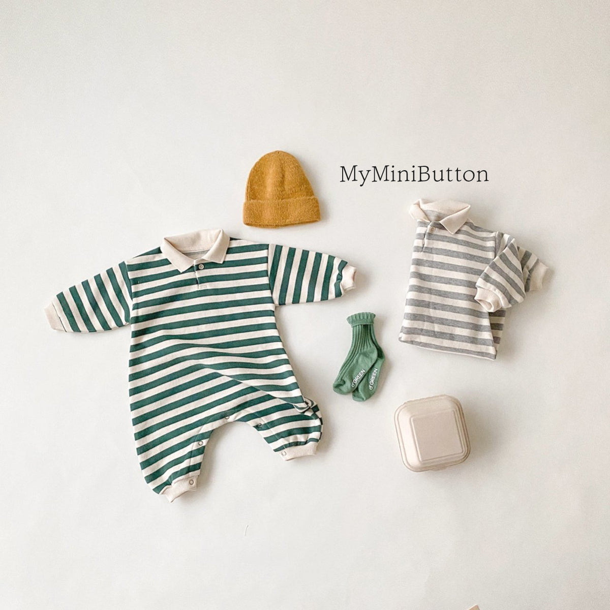 Striped collar jumpsuit